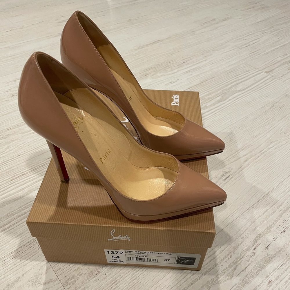 Christian Louboutin Pigalle Plato 120 Patent Nude